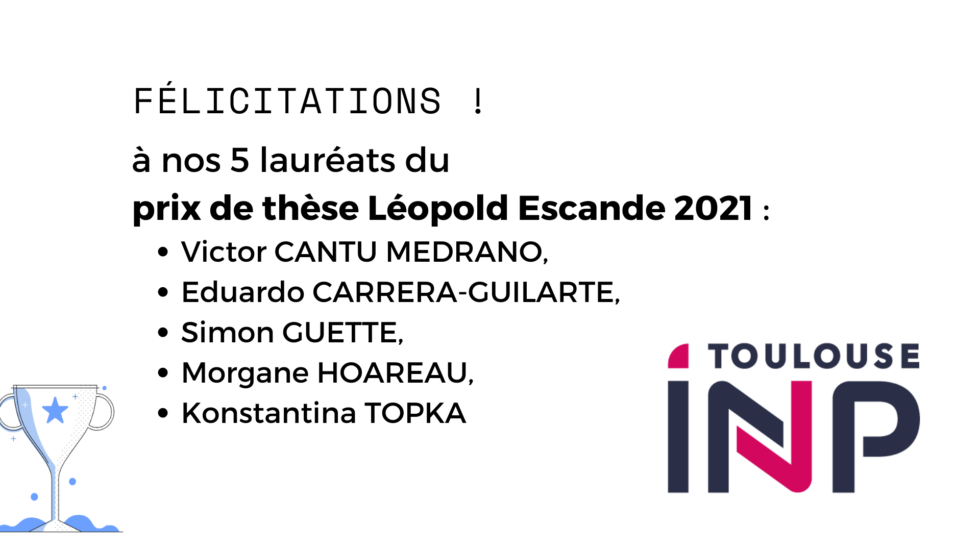 5 lauréats du Prix Léopold Escande 2021